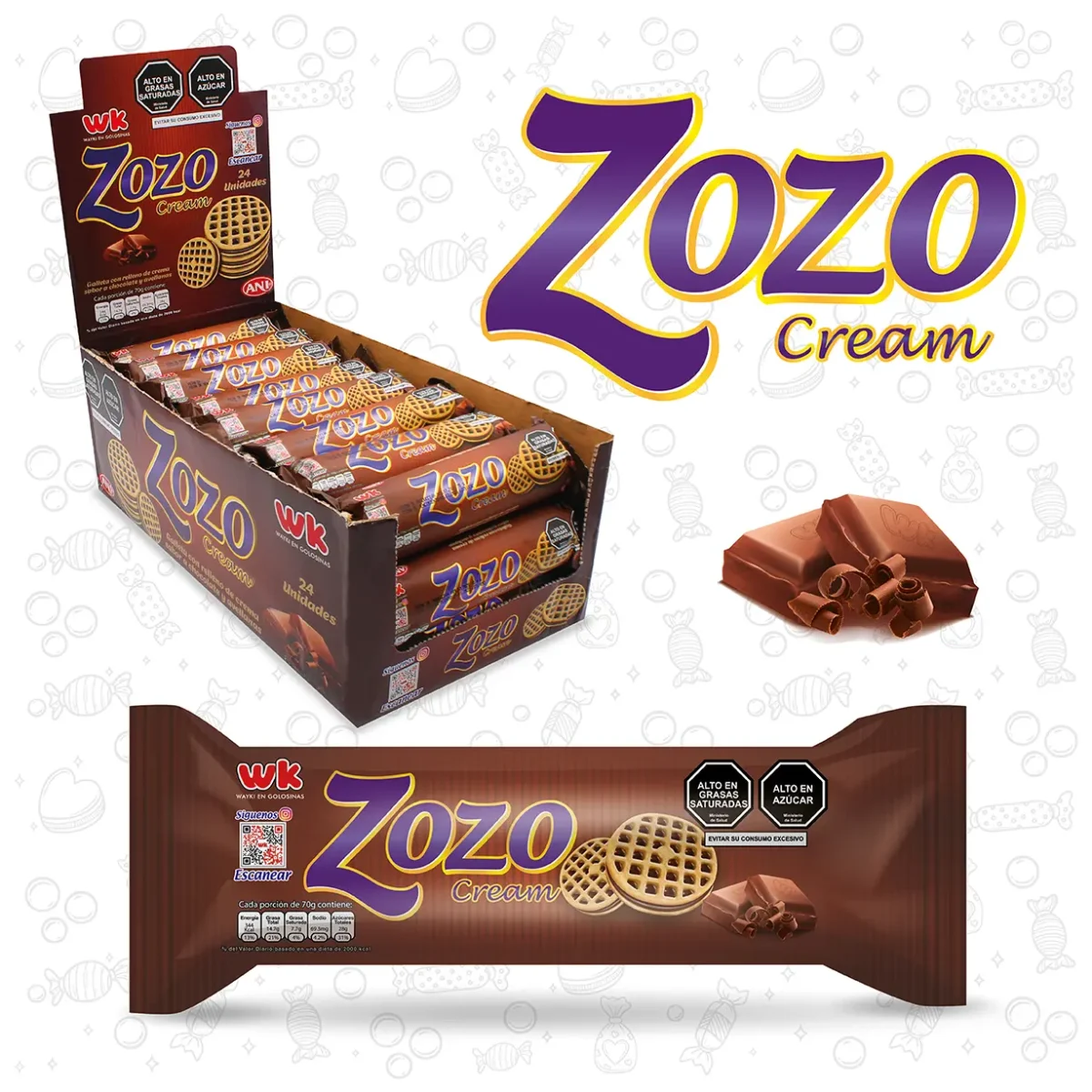 Zoco Candy ZOZO CREAM CHOCOLATE - Wayki en Golosinas